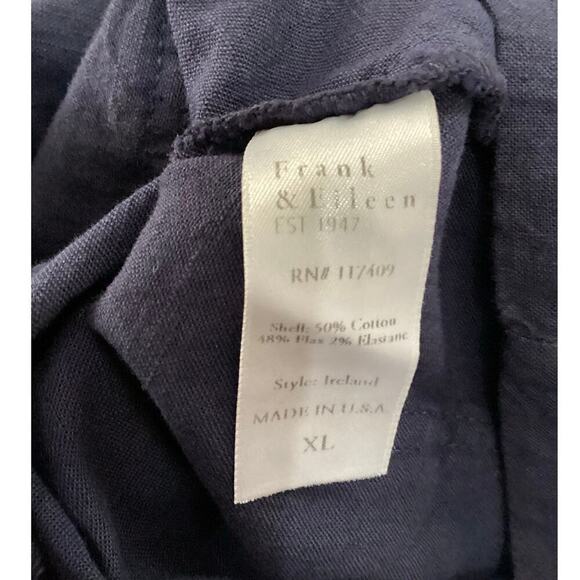 Frank & Eileen Ireland Performance Linen Long Sleeve Playsuit In Navy Size XL - Picture 12 of 15
